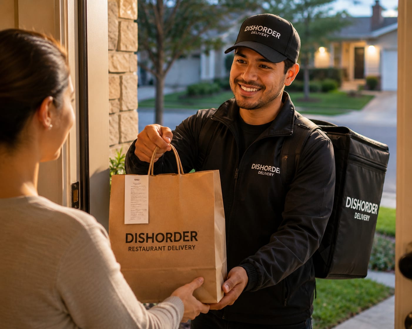 Friendly DishOrder delivery driver